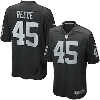 youth nike marcel reece black las vegas raiders game jersey